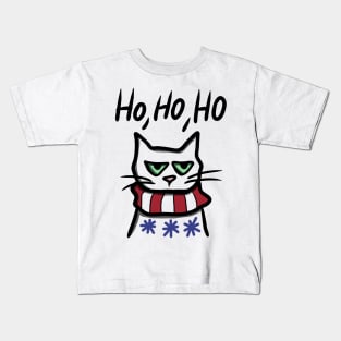 Angry Cat in Christmas Kids T-Shirt